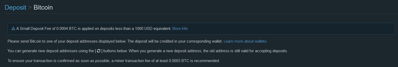 Bitfinex Deposit Wallet