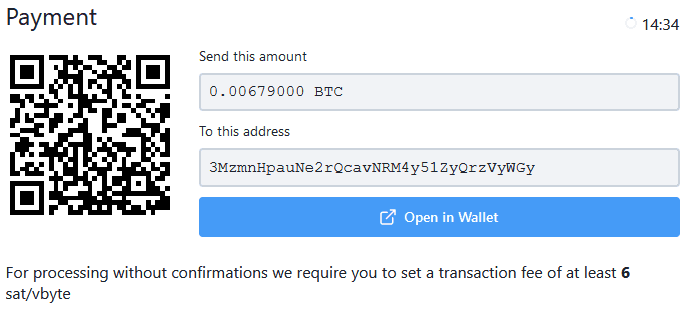 Bitrefill Bitcoin Payment